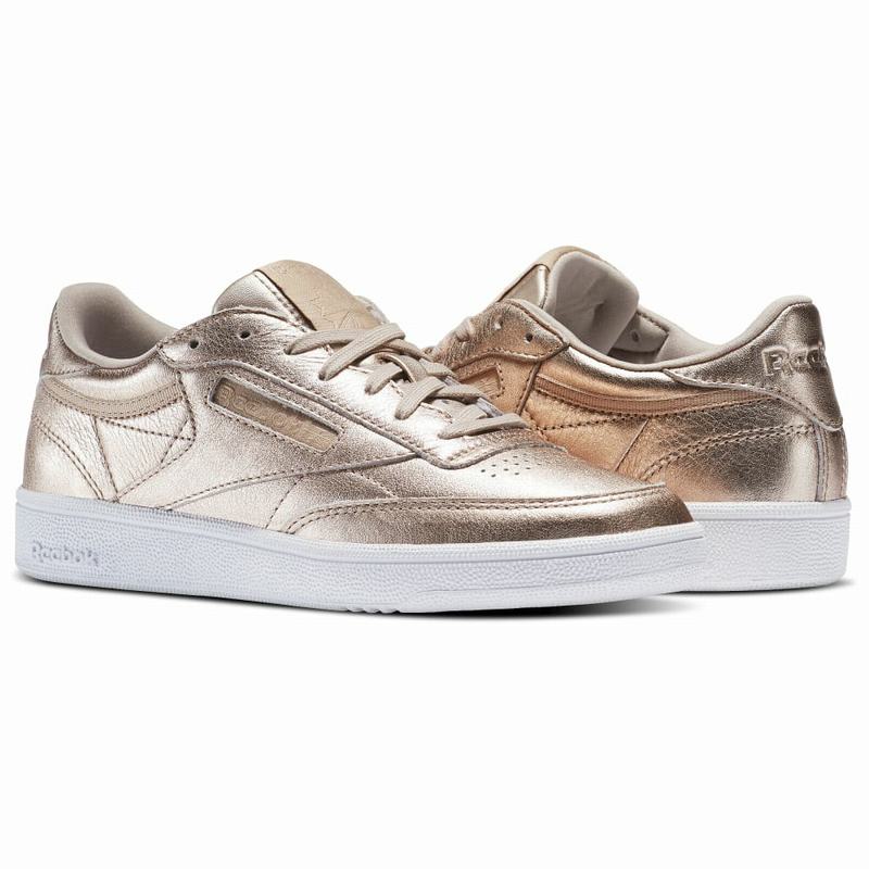 Reebok Club C 85 Melted Metals Tenisky Damske - Zlate/Biele GW6235NS